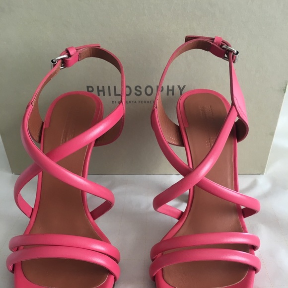 Philosophy di Alberta Ferretti Leathe Sandals Sz 7 - Picture 3 of 8